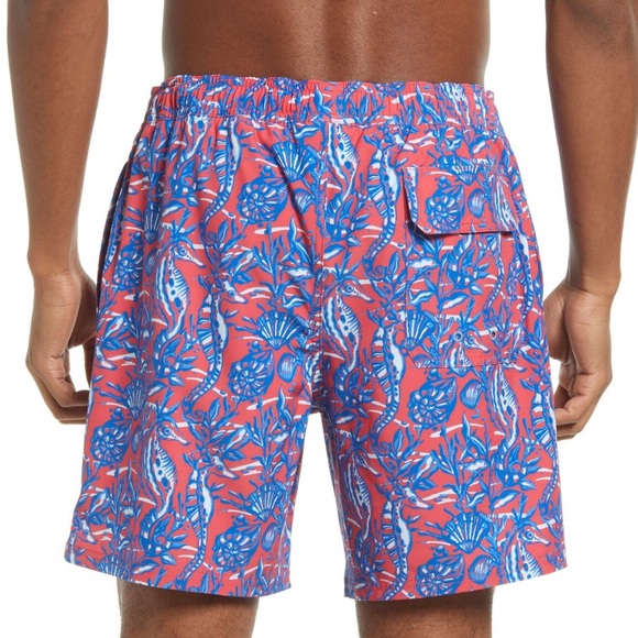 Vineyard Vines Men’s Printed Chappy Swim Trunks Seahorses Sailor Red - XS - Picture 3 of 7
